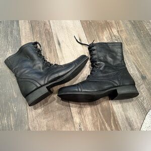 Steve Madden Boots Women’s size 10 Black Combat Moto Goth Leather Troopa